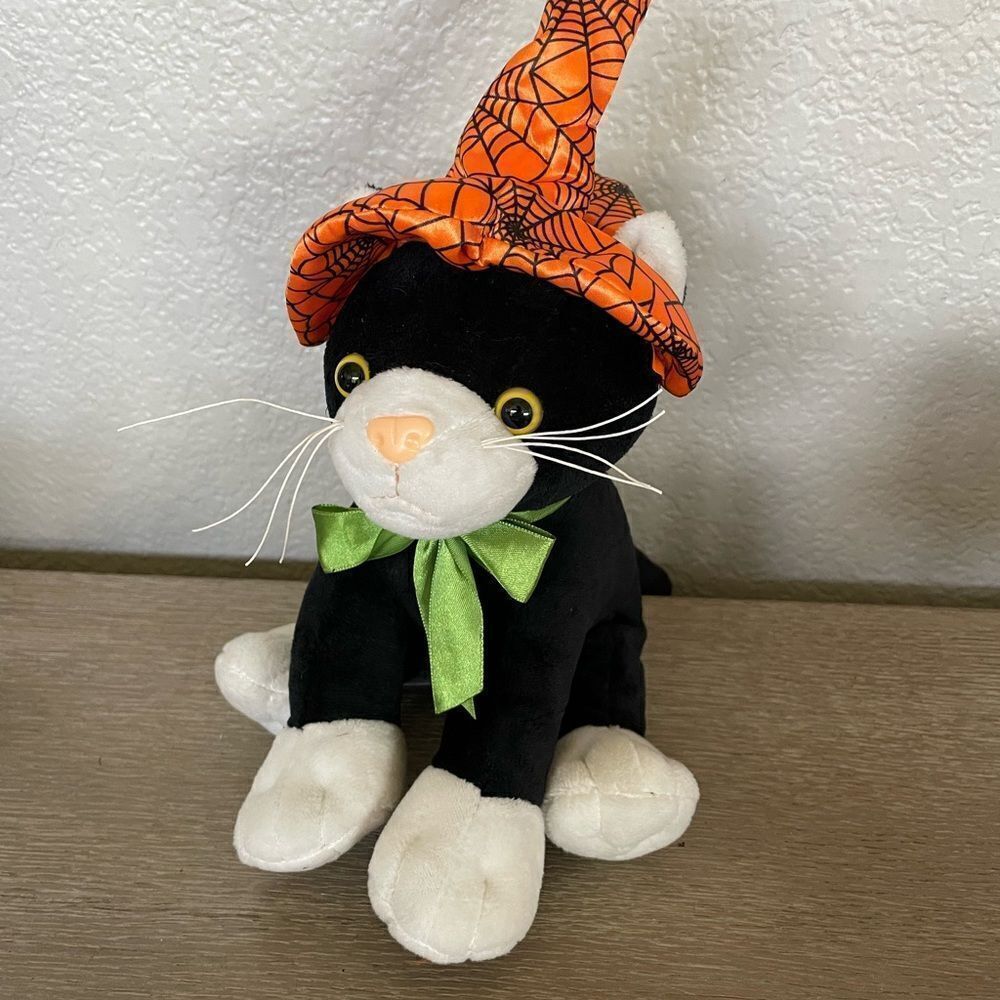 Halloween Black Cat Witch Plush Stuffed Animal